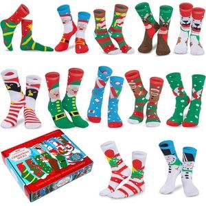 JOYIN 12 Pairs Warm Soft Cotton Christmas Socks Set for Christmas - NWT
